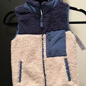 Carter's Navy and Cream Kids Sherpa Vest